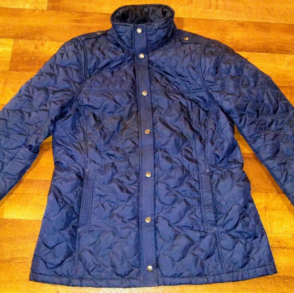 Women's Navy Lands' End Barn Coat Large
